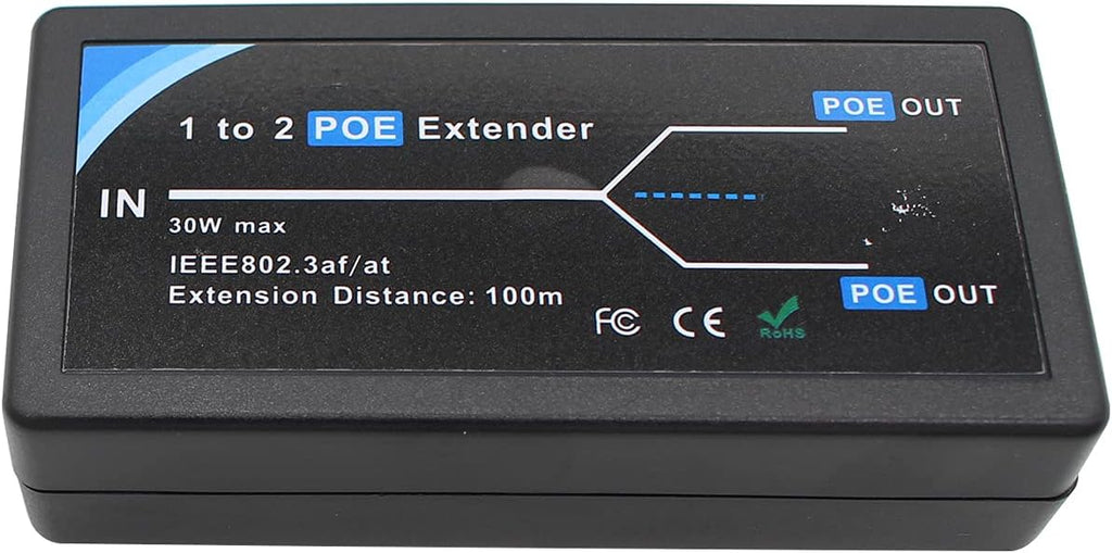 2 Port PoE-Powered Ethernet Switch Repeater 100m Pack of 2 G67611