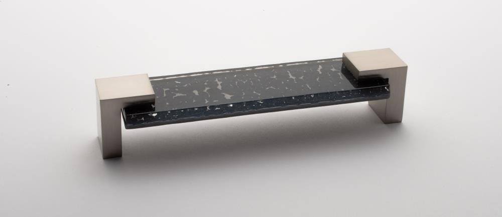 Slate Gray/Satin Nickel Rectangular Drawer Pulls U8257