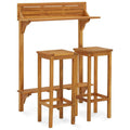 3 Piece Solid Acacia Wood Garden Furniture Set Q86556