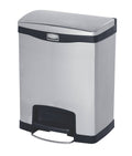 Blk 8 gal Stainless Steel Step-On Container C189