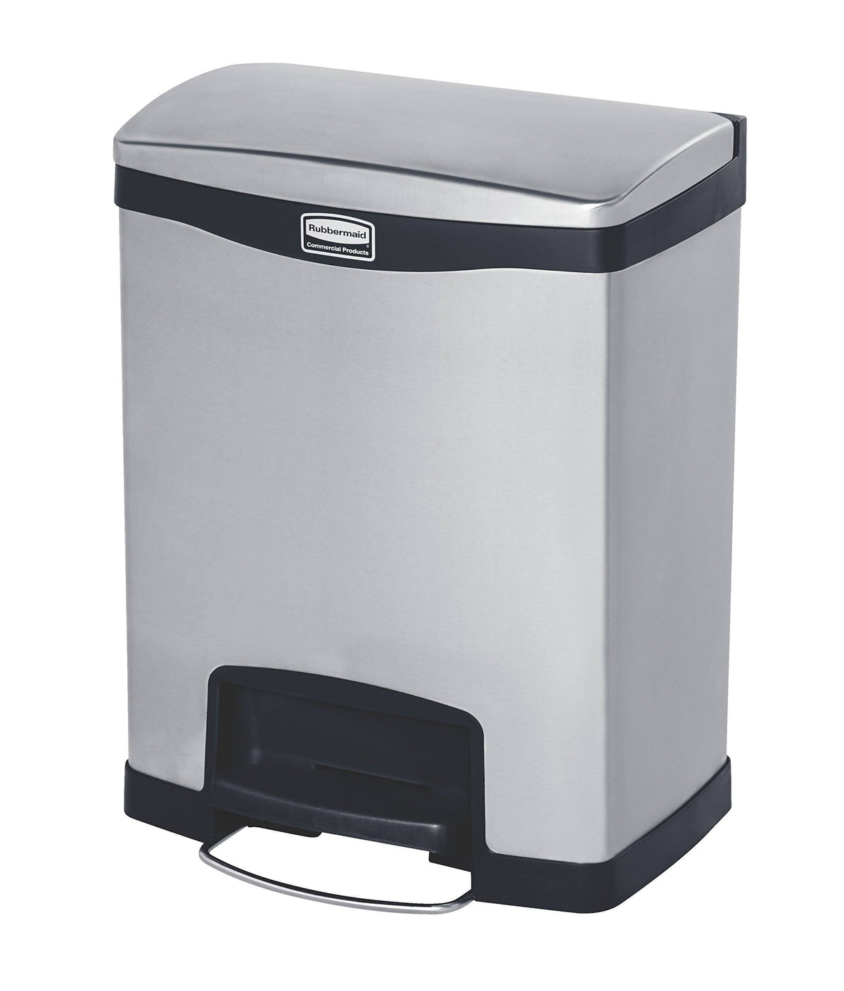 Blk 8 gal Stainless Steel Step-On Container C189