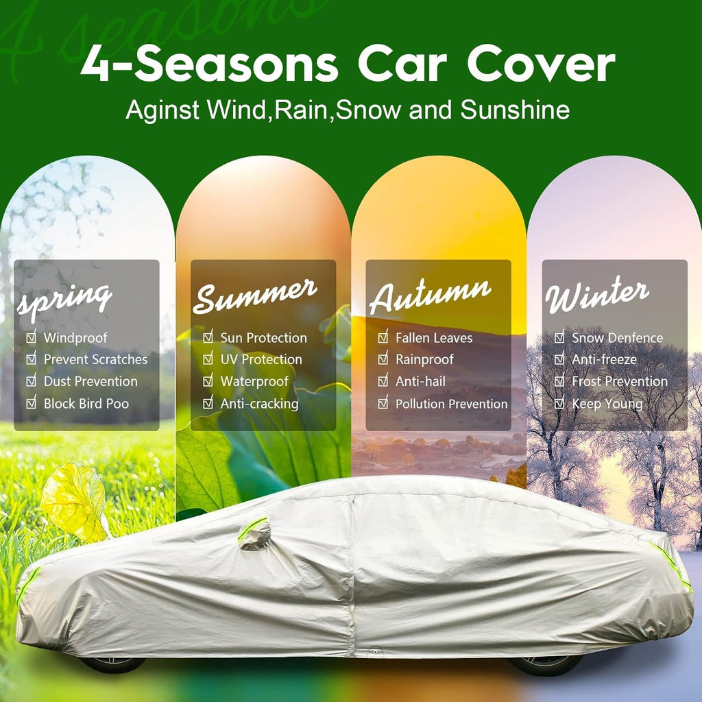 6 Layers Waterproof All Weather Car Cover with Zipper P8002