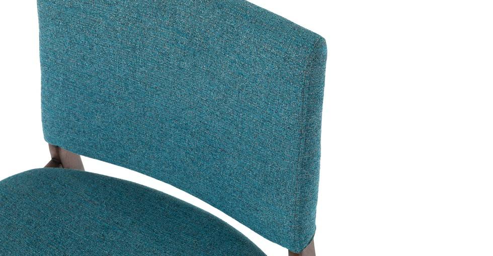 Blue Fabric Dining Chair with Walnut Frame X7260