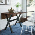Solid Wood Drop Leaf Folding Desk Brown Y770