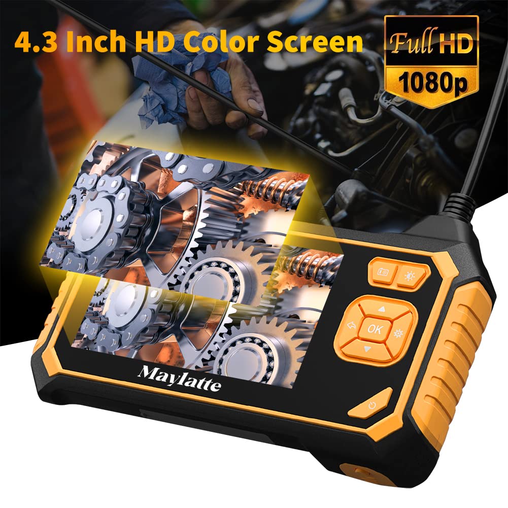 4.3 Inch 1080P HD IP67 Waterproof Inspection Camera with 8 LED Lights and 32GB Card H400