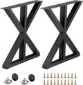Metal Table Legs X Shape Set of 2 Black Cast Iron Q867717