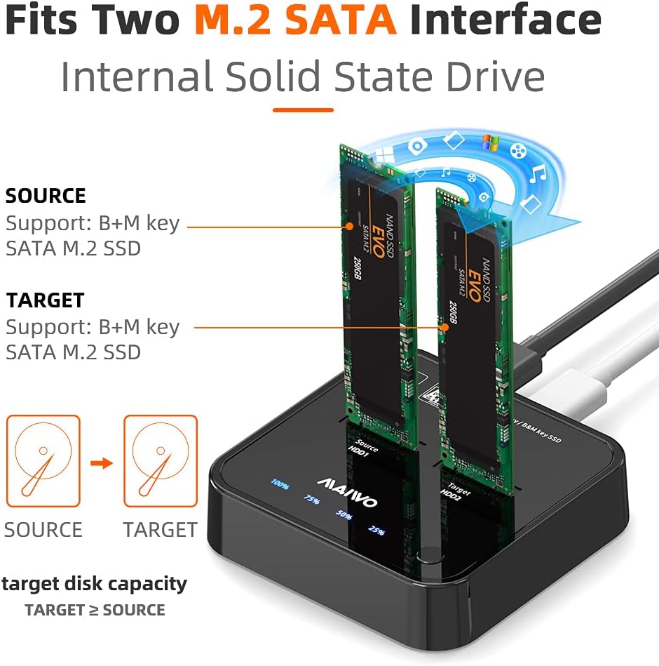 2 Bay M.2 NVMe SATA Dual Protocol Docking Station with USB3.1 GEN2 X2948