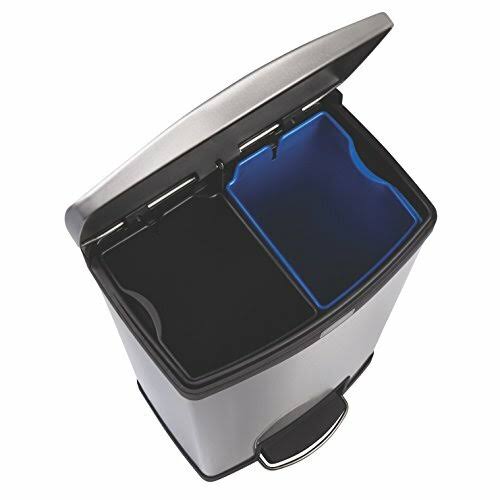 Blk 8 gal Stainless Steel Step-On Container C189