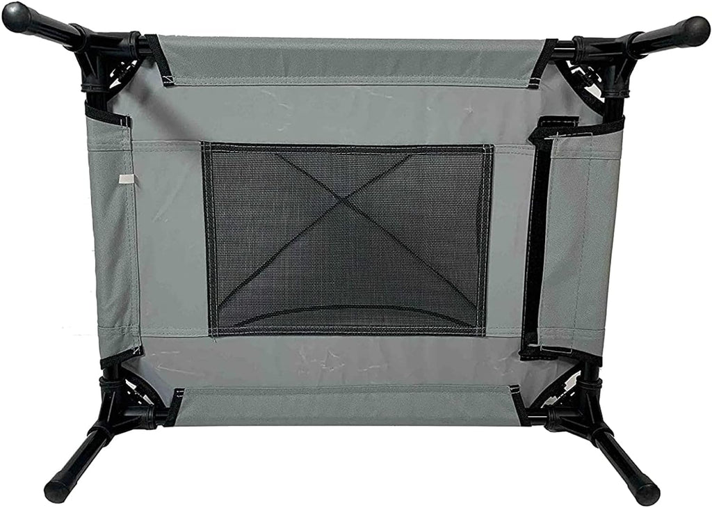 Grey Elevated Pet Cot With Canopy Outdoor Dog Bed I28053