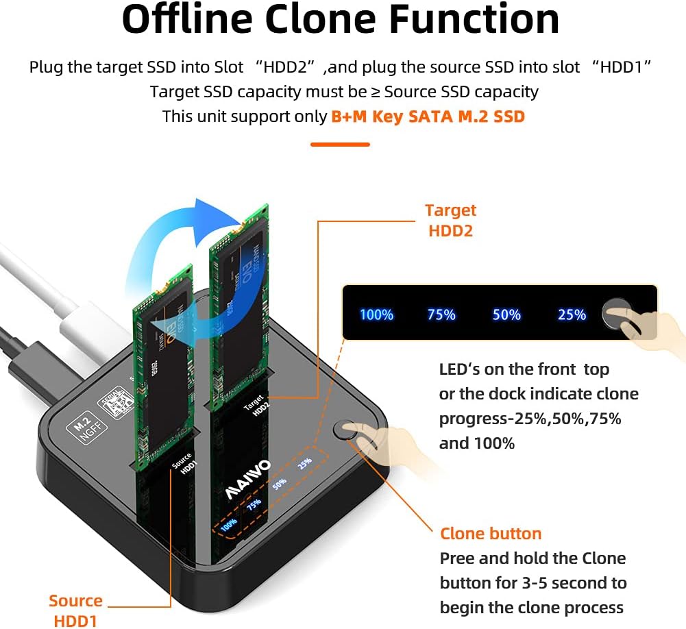 2 Bay M.2 NVMe SATA Dual Protocol Docking Station with USB3.1 GEN2 X2948