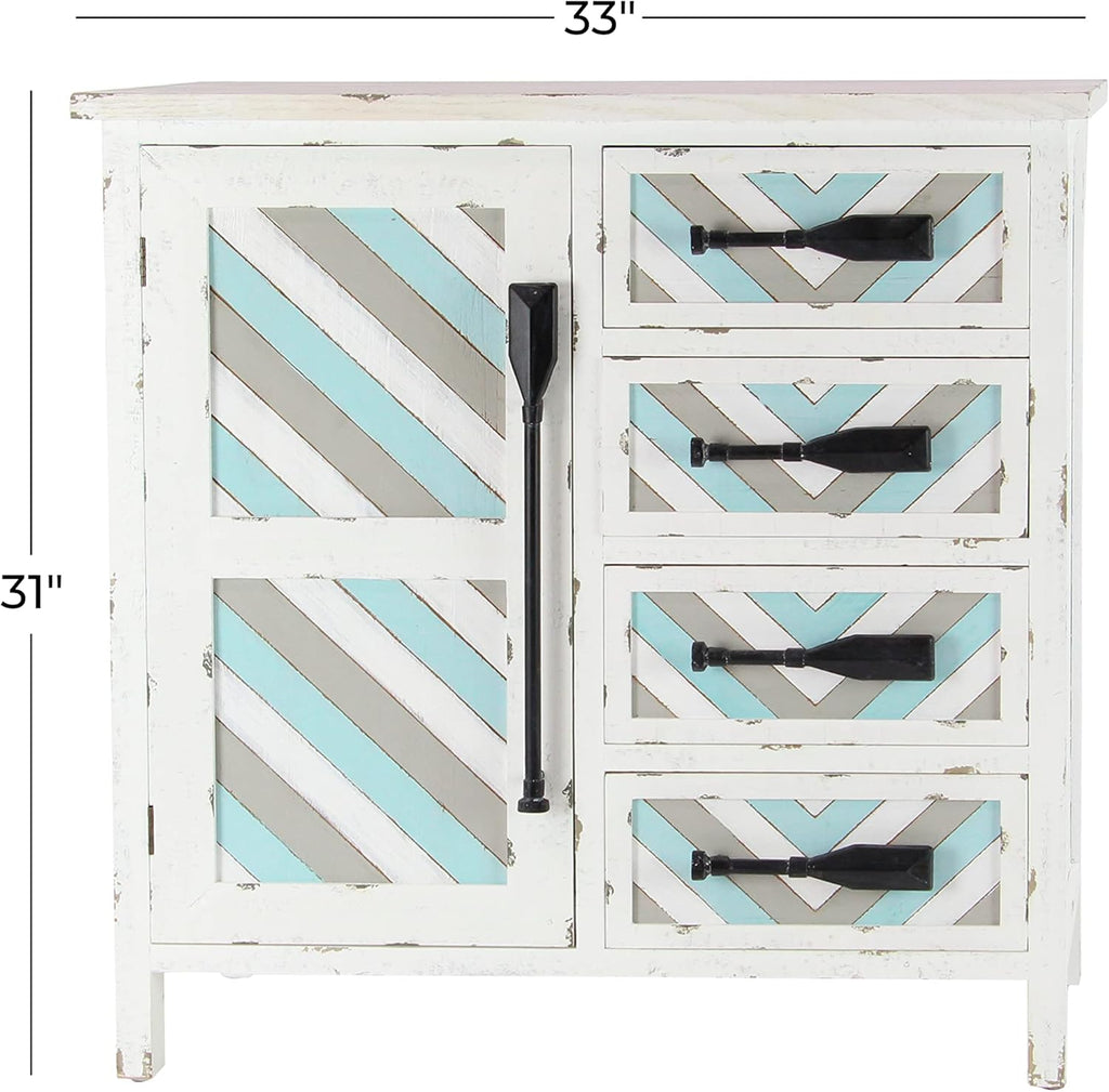 White Chinese Fir Wood Chest Storage Drawers, 33 L x 15 W x 31 H Q354