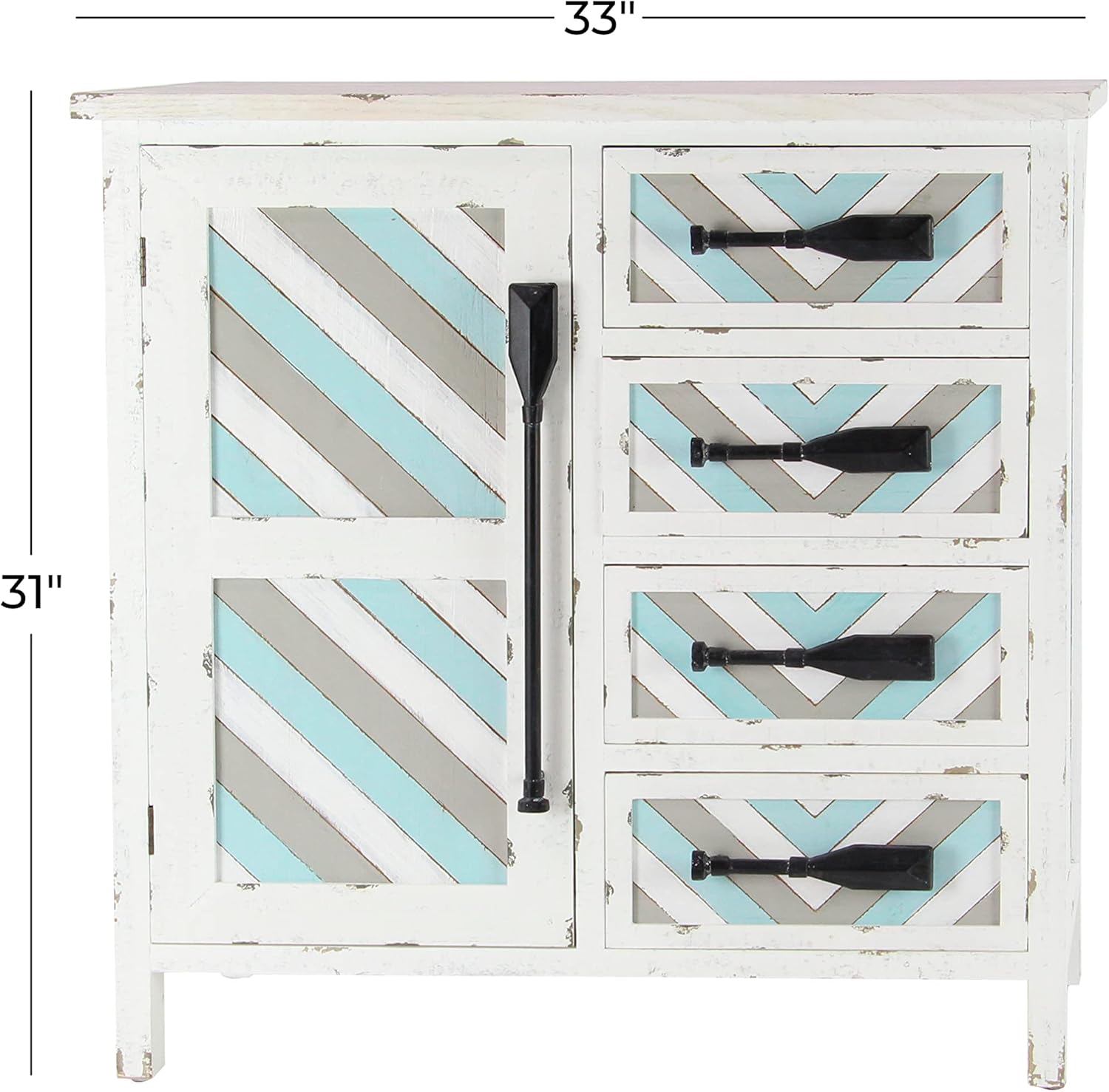 White Chinese Fir Wood Chest Storage Drawers, 33 L x 15 W x 31 H Q354