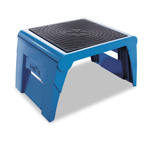Folding Step Stool, 250lb Cap, Blue Q76416