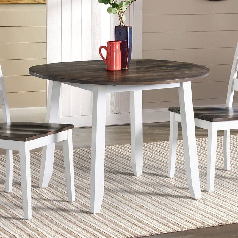 Gray White Drop Leaf Table O15074