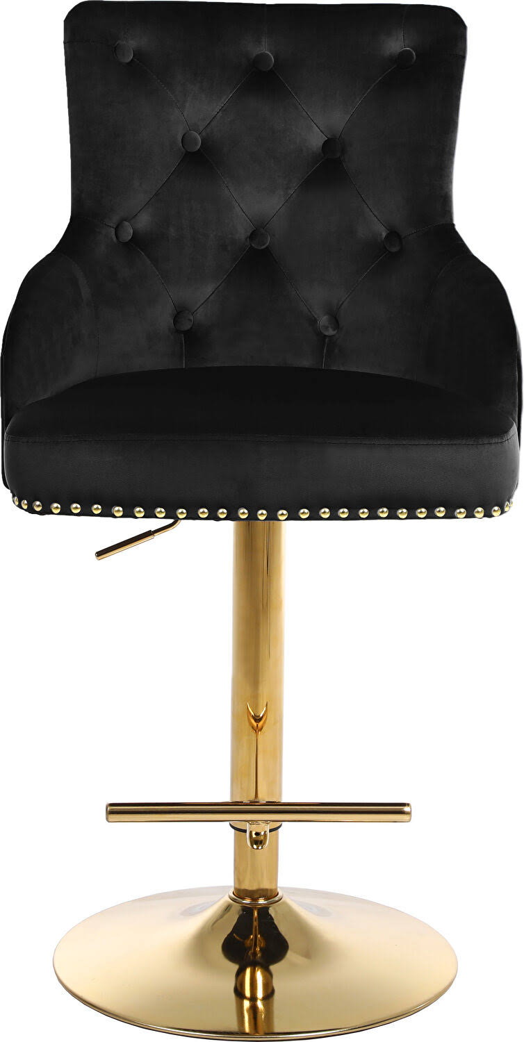 Black Velvet Adjustable Stool V185
