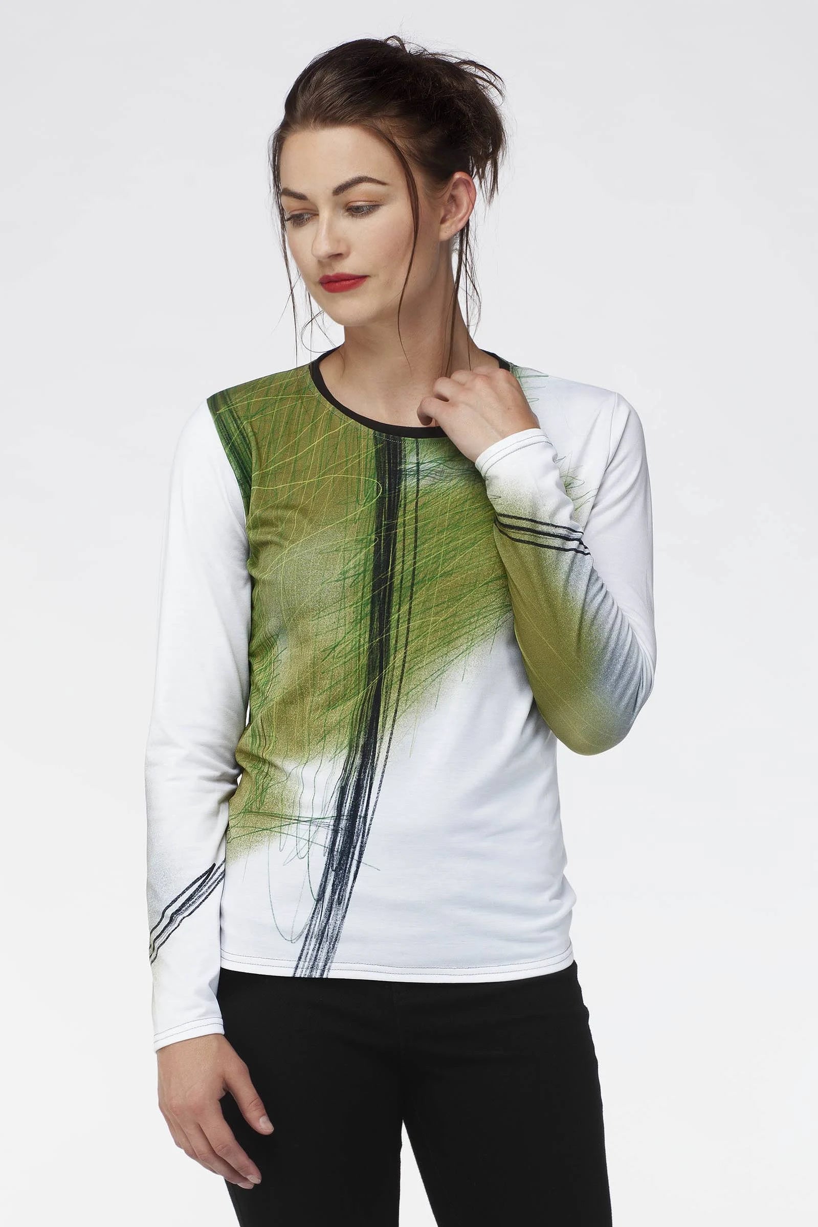 Verdant Scribble Knit Top U584024