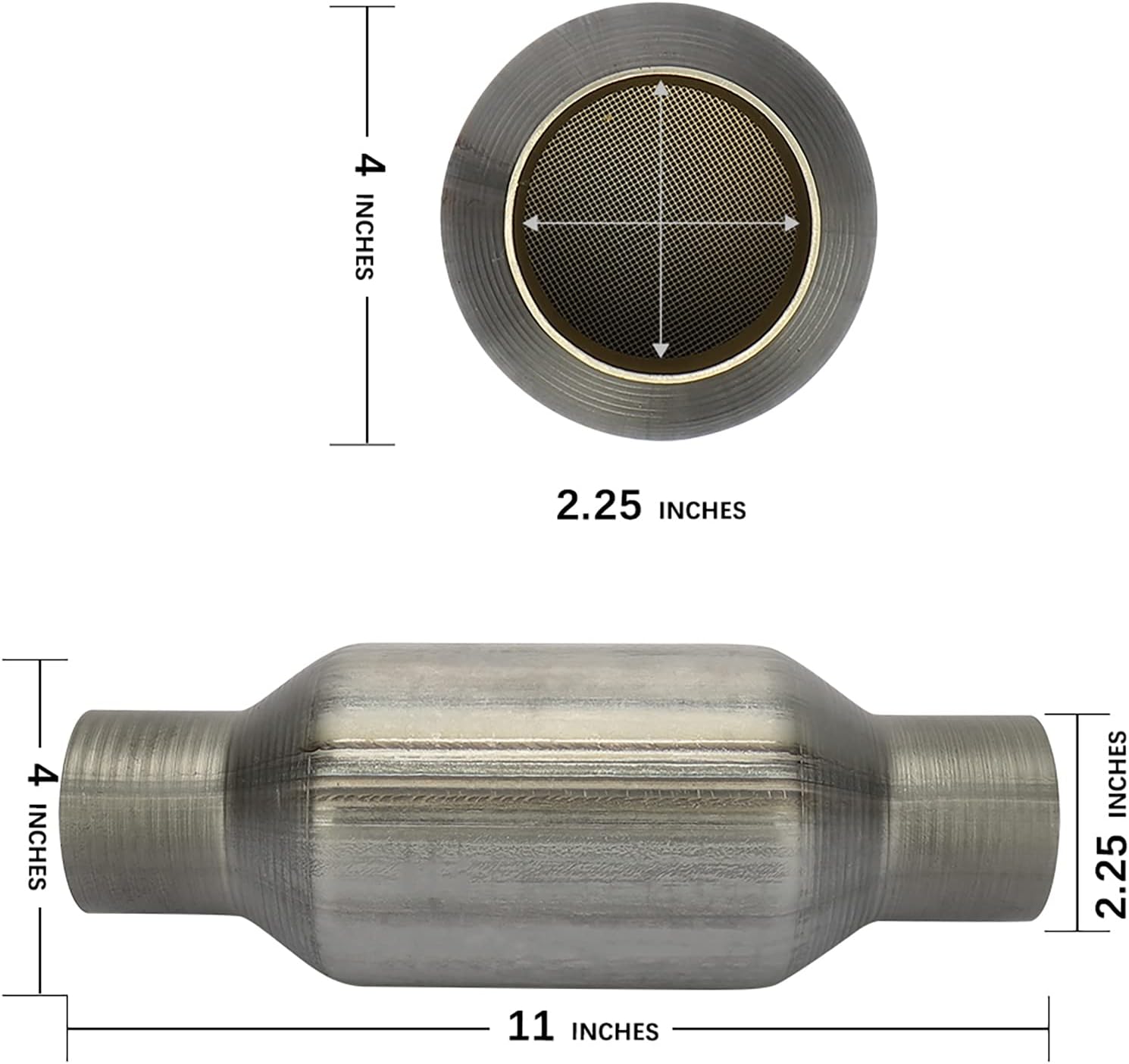 2.25" Inlet/Outlet Universal Catalytic Converter Pack of 2 N619780