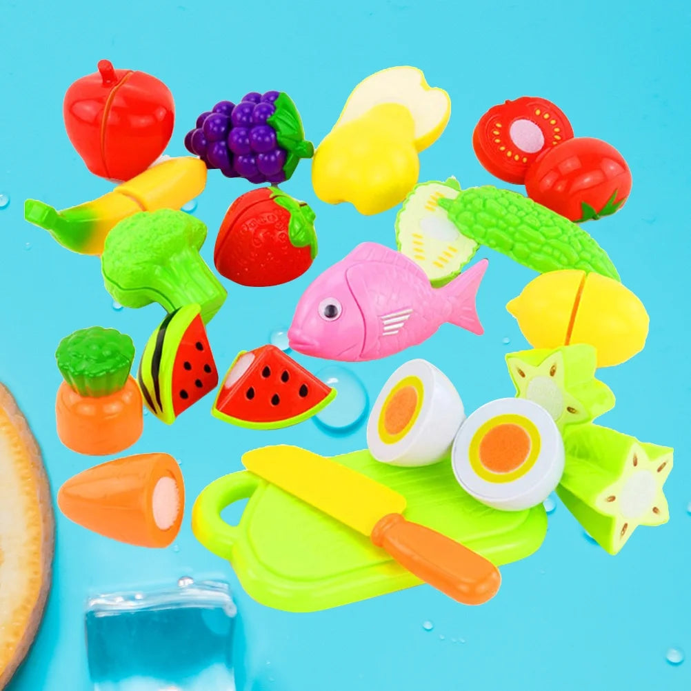 16pcs Cut Vegetables and Fruits Toys Set Y2091