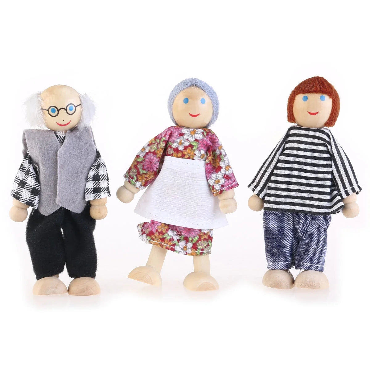 Wooden Dollhouse Furniture Set with Grandparents Accessories U222369