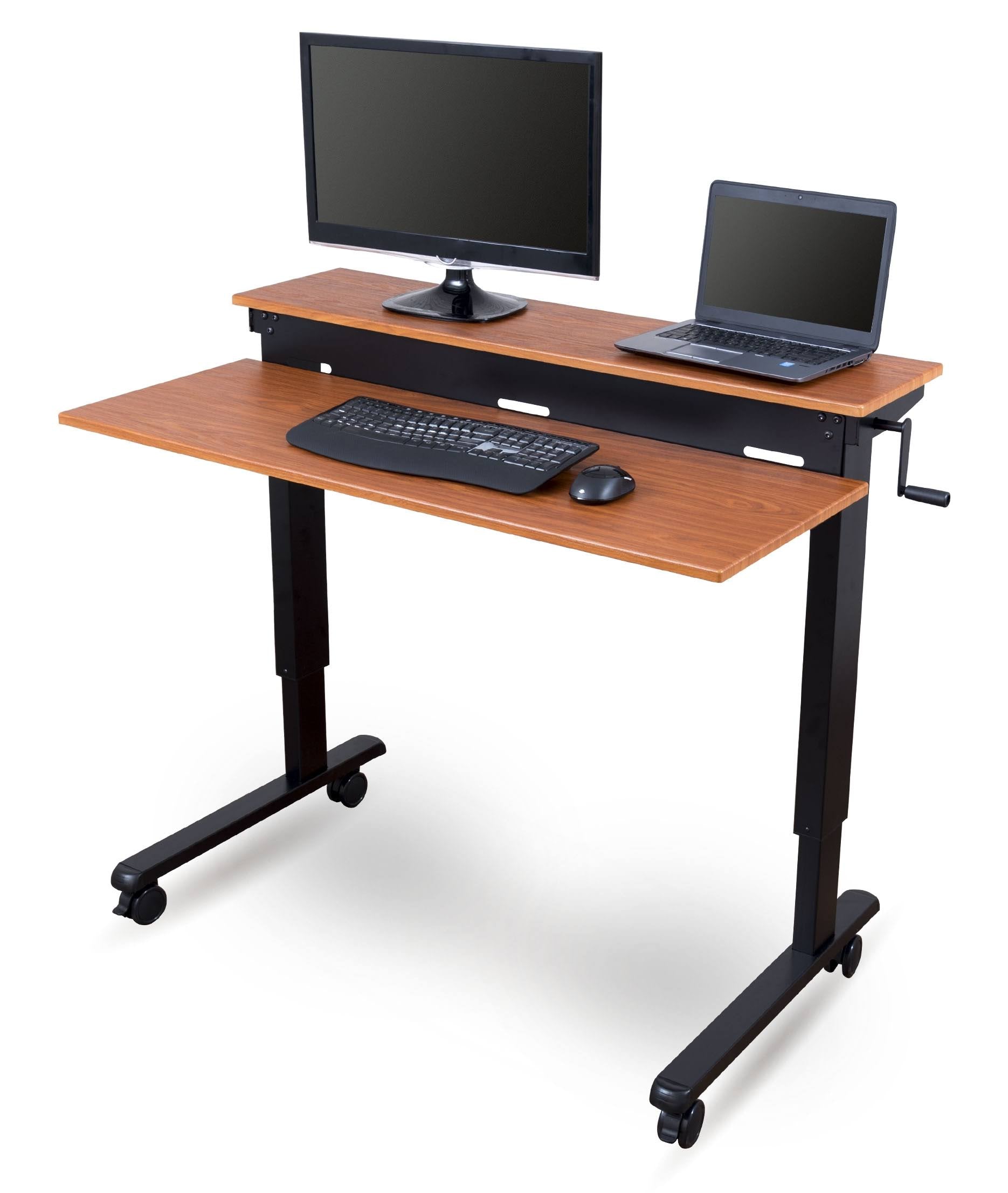 48-inch Crank Adjustable Height Stand Up Desk with Steel Frame Y79369