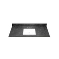 Black Vanity Top with Single White Sink and 4 in. Faucet Spread F713