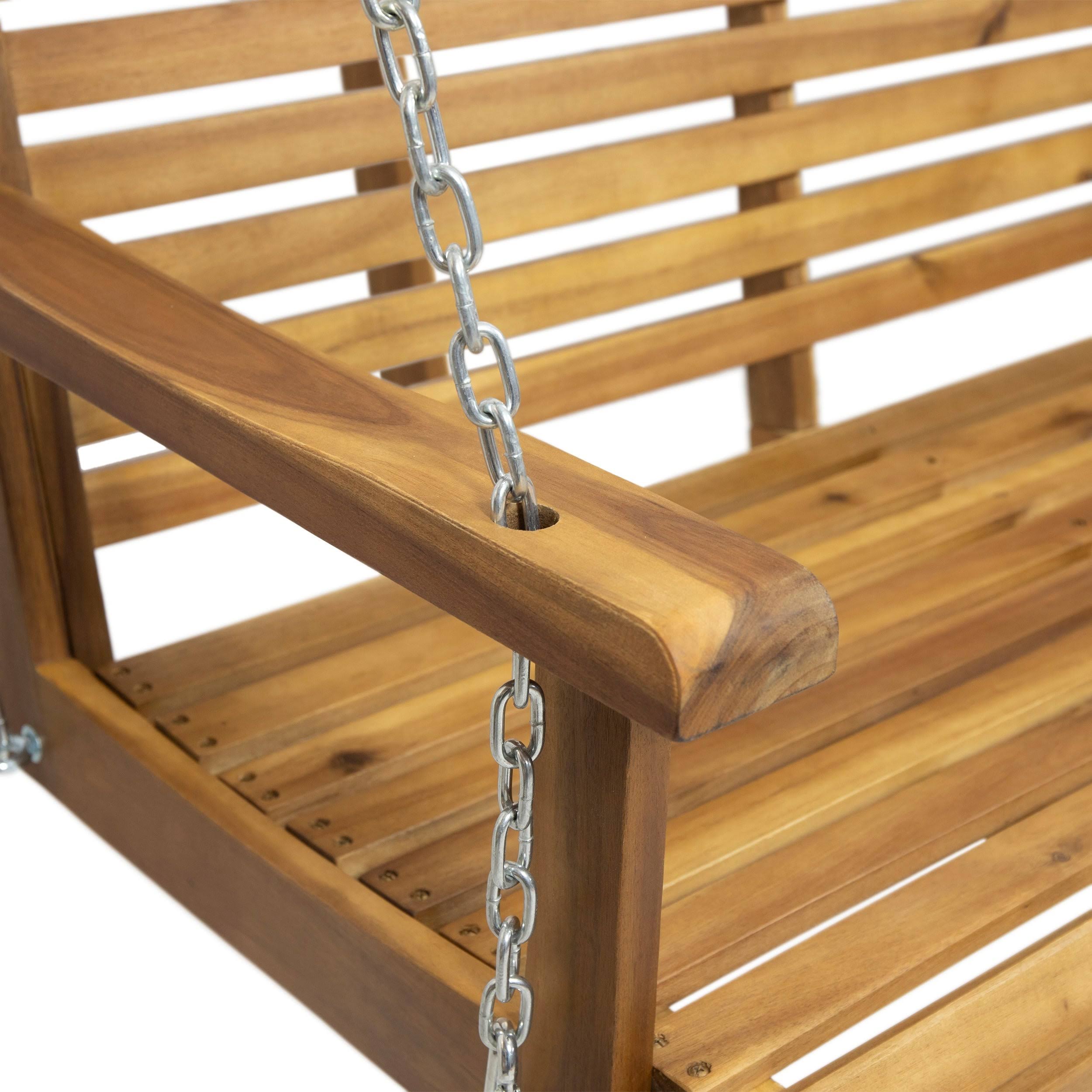 Acacia Wood Patio Porch Swing F902