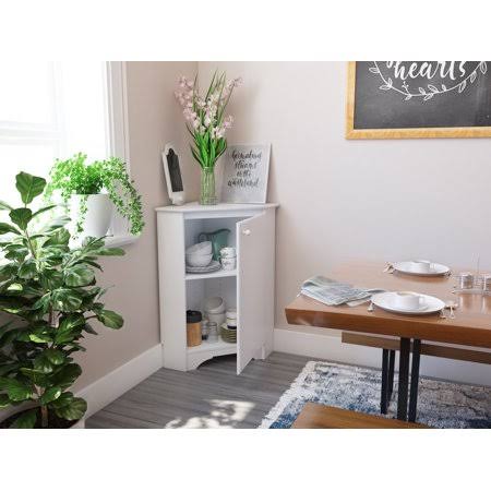 White Corner Storage Cabinet A705528