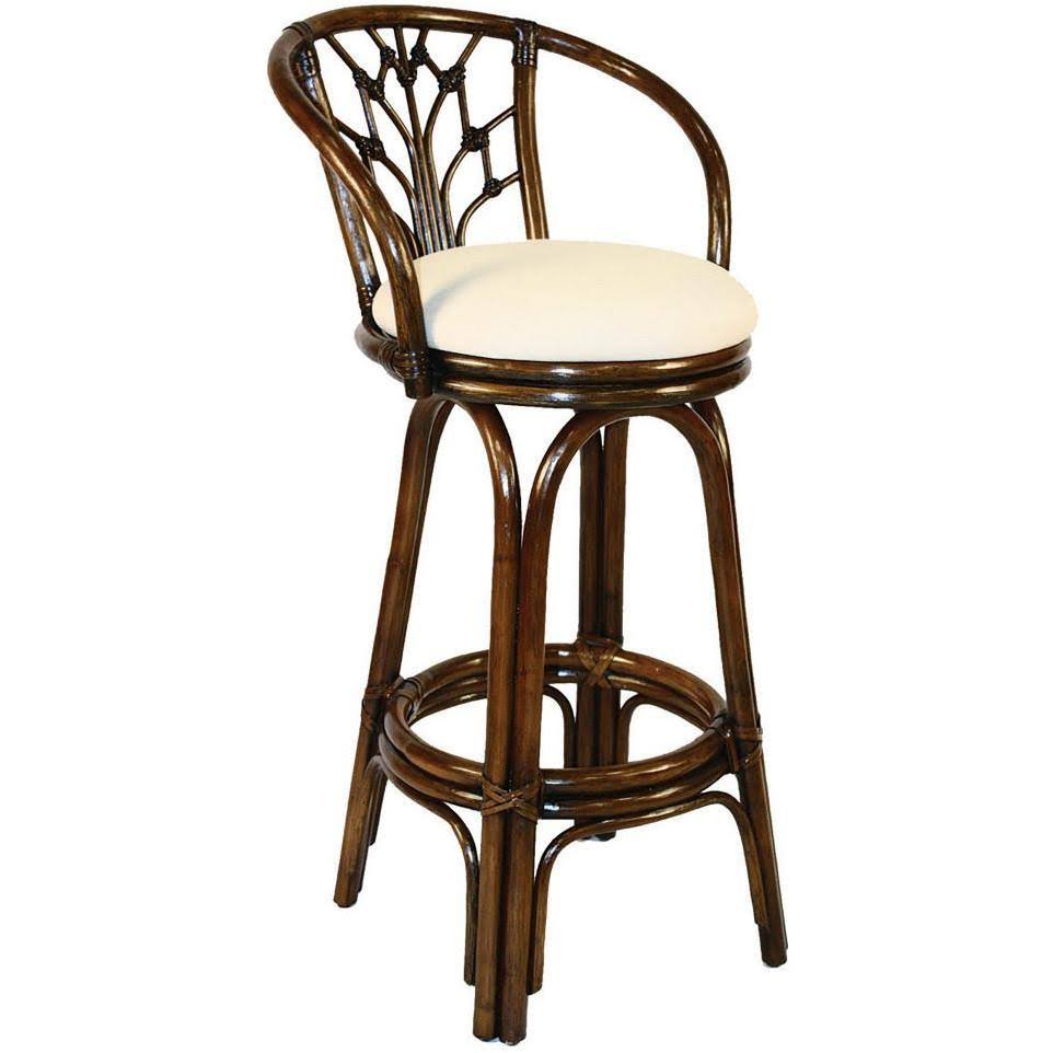 Antique Finish Swivel Rattan Counterstool G441027