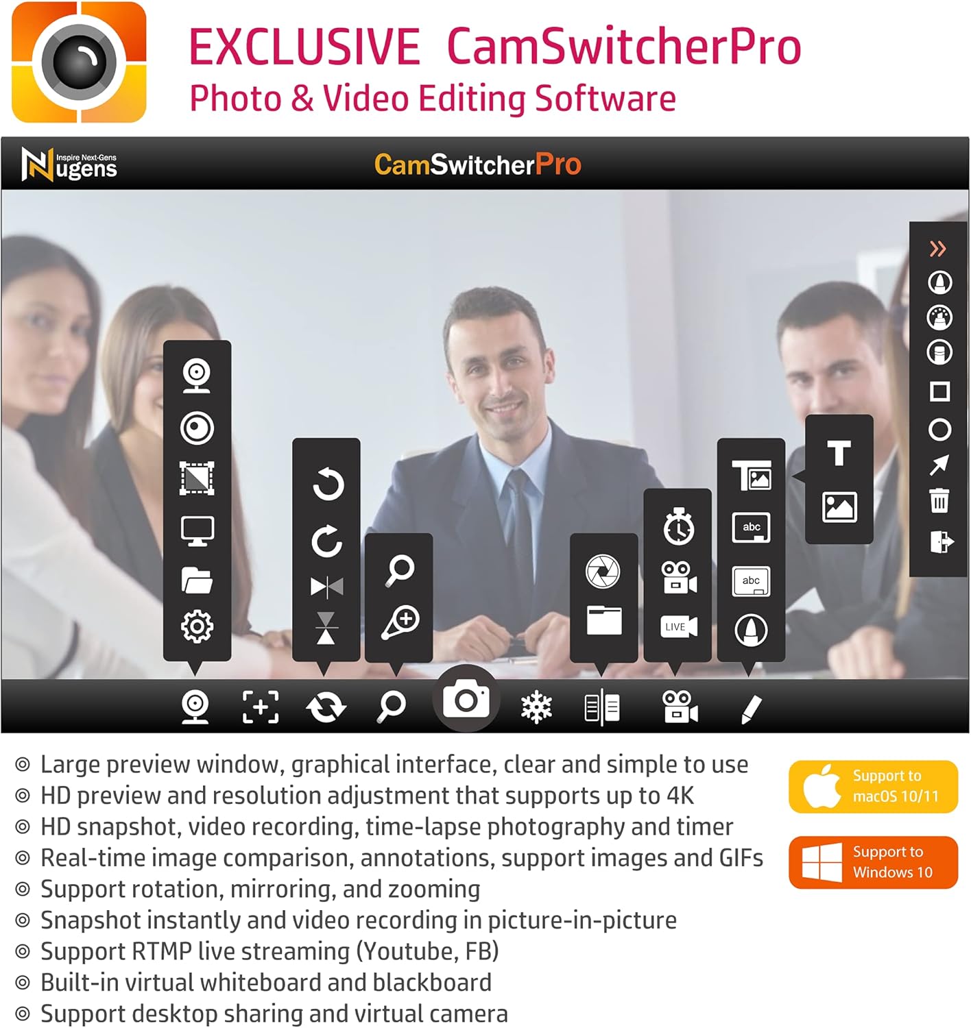 AI 4K Auto-Framing Video Conference Camera J7625
