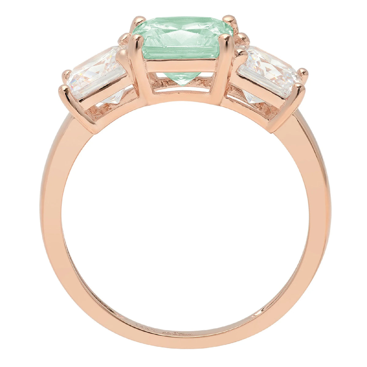 18k Rose Gold 3 Stone Moissanite Ring Size 3.5 P829656