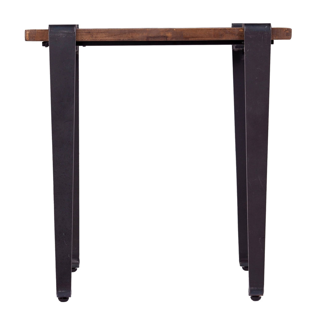Square Metal and Reclaimed Wood End Table V879472