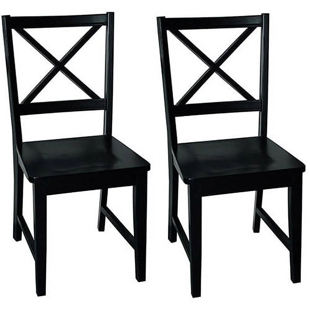 Black Cross-Back Chair, Set of 2 Q20822