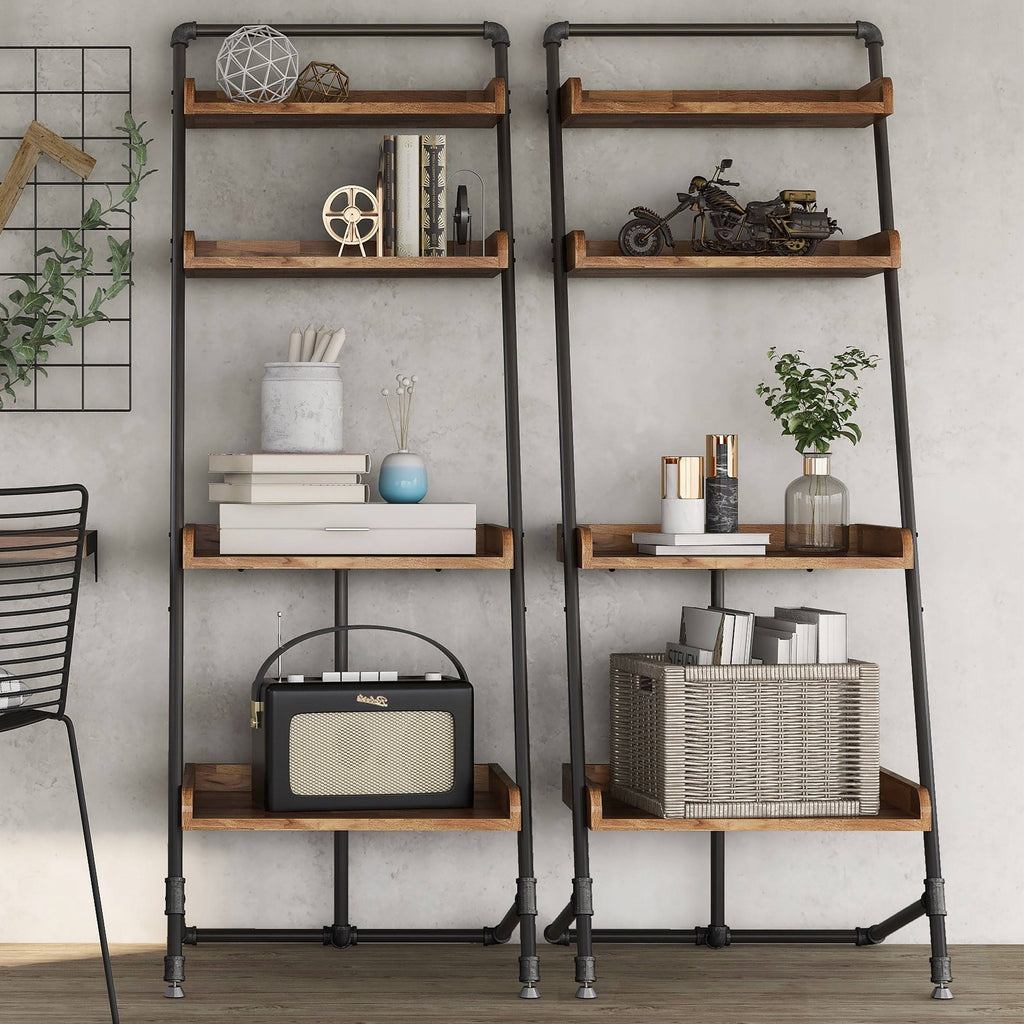 Rustic 4-Shelf Ladder Display Shelf T73591