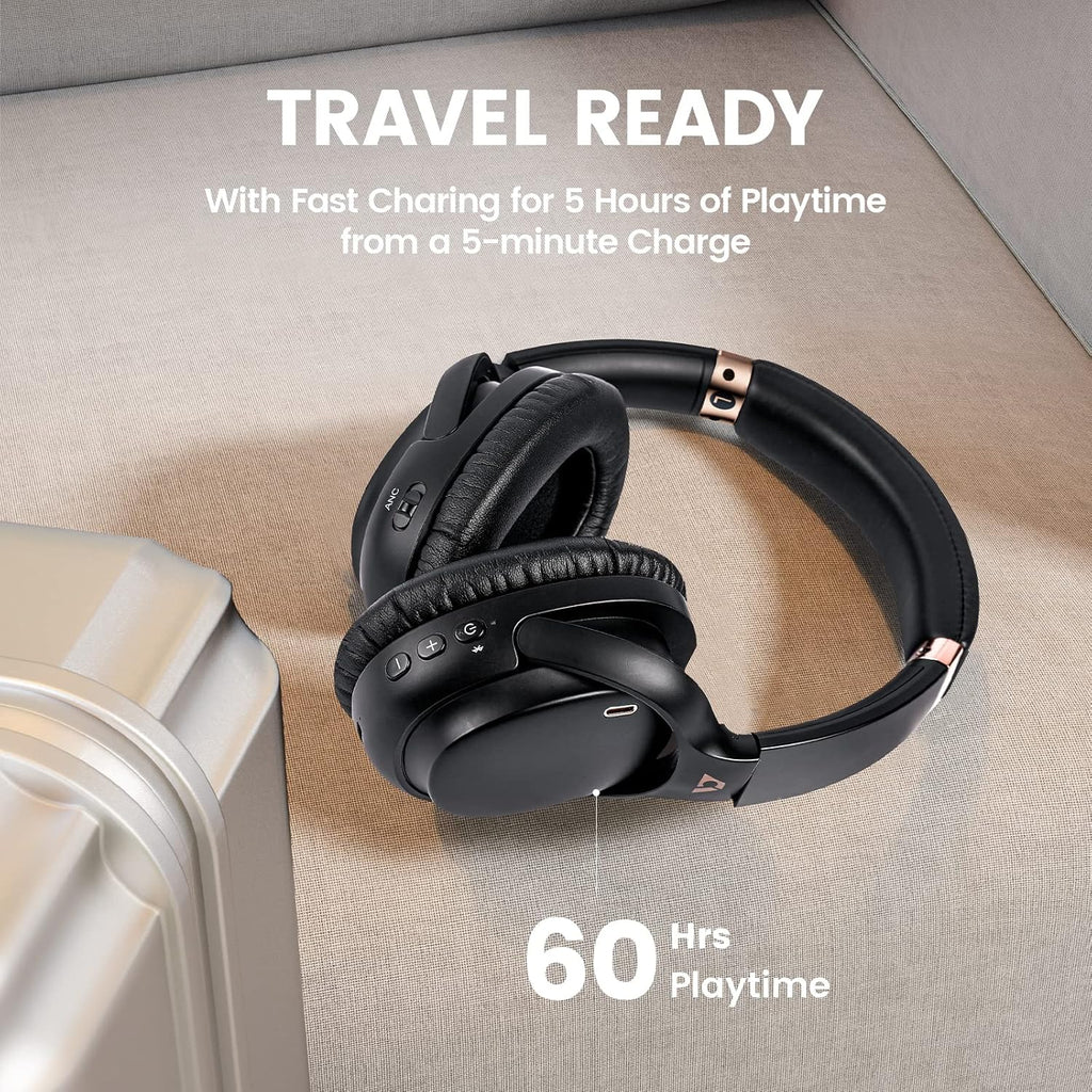 Hybrid Active Noise Cancelling Over-Ear Bluetooth Headphones with Microphone I269172