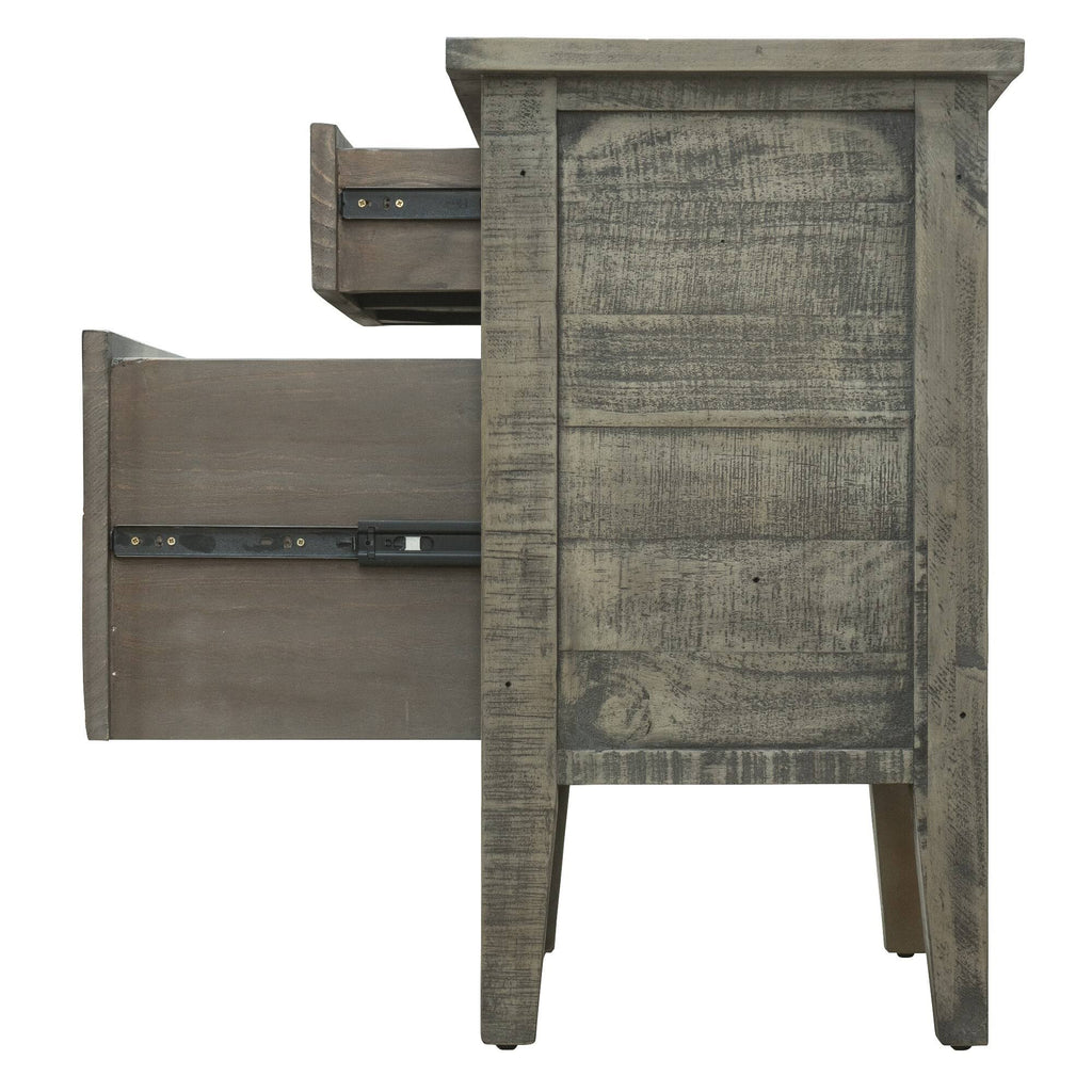 Brown Reclaimed Wood Filing Cabinet with Two Drawers E191