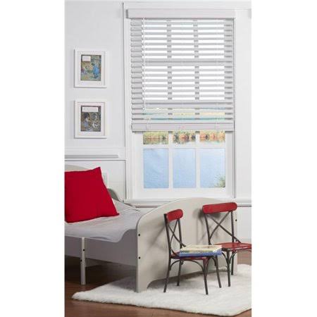 Cordless Faux Wood Blind White 49 x 64 in. Y3759