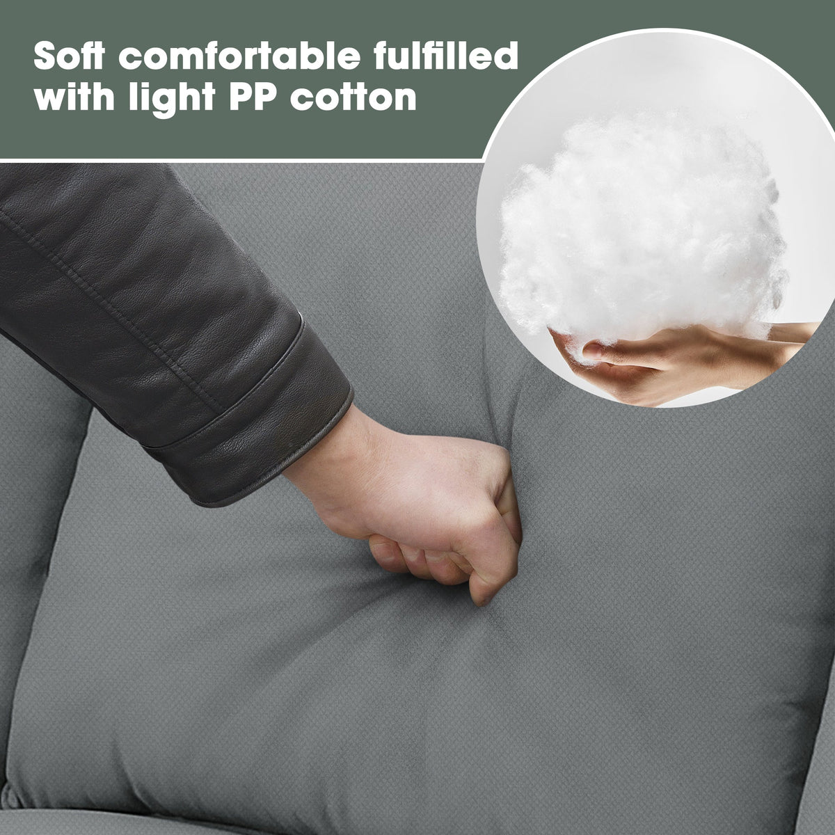 Grey Modular Sectional Sofa with Ottoman V9093