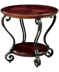 Brown Scrolled Leg End Table Y511