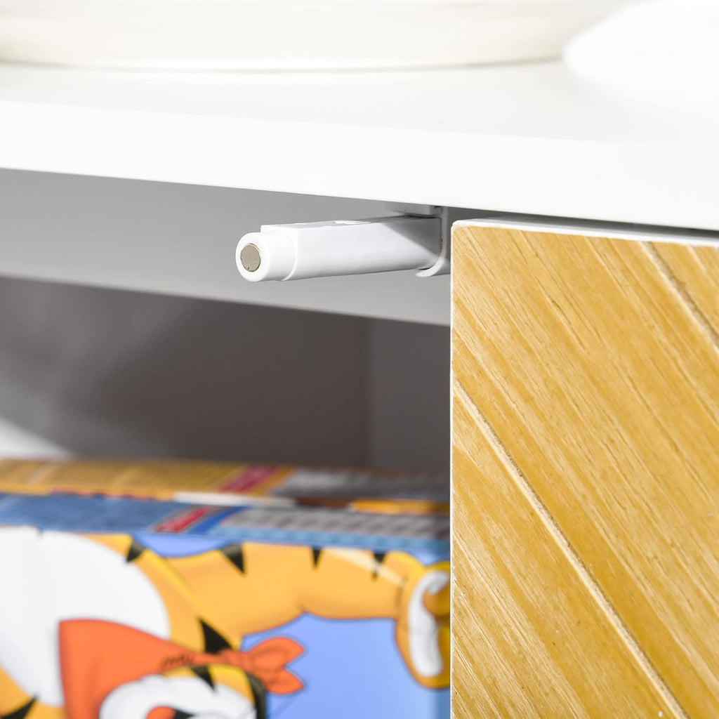 Natural Wood 3 Door Accent Sideboard Cabinet with Adjustable Shelving G8376