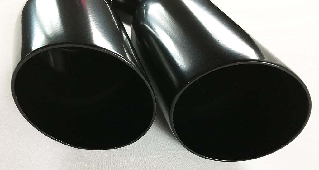 Black Stainless Steel Dual Round Slant Angle Exhaust Tip G4193