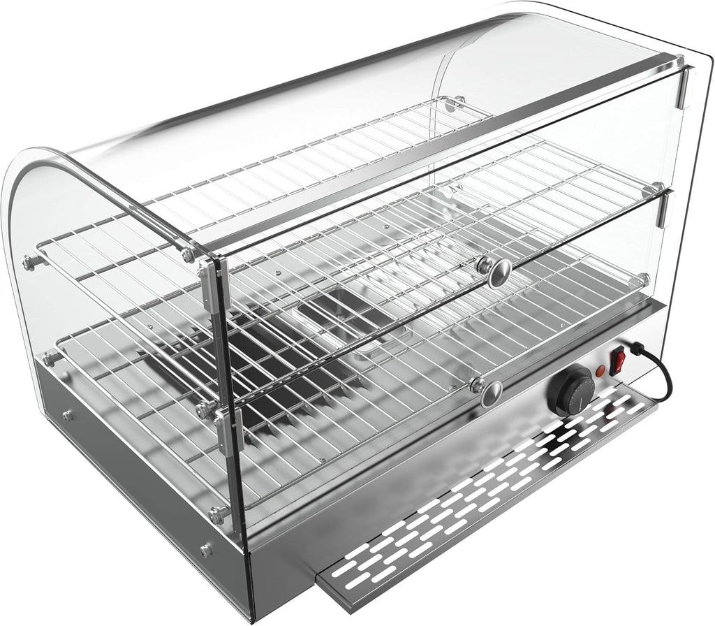 22" Commercial 2 Shelf Countertop Food Warmer Display Case, Silver M421