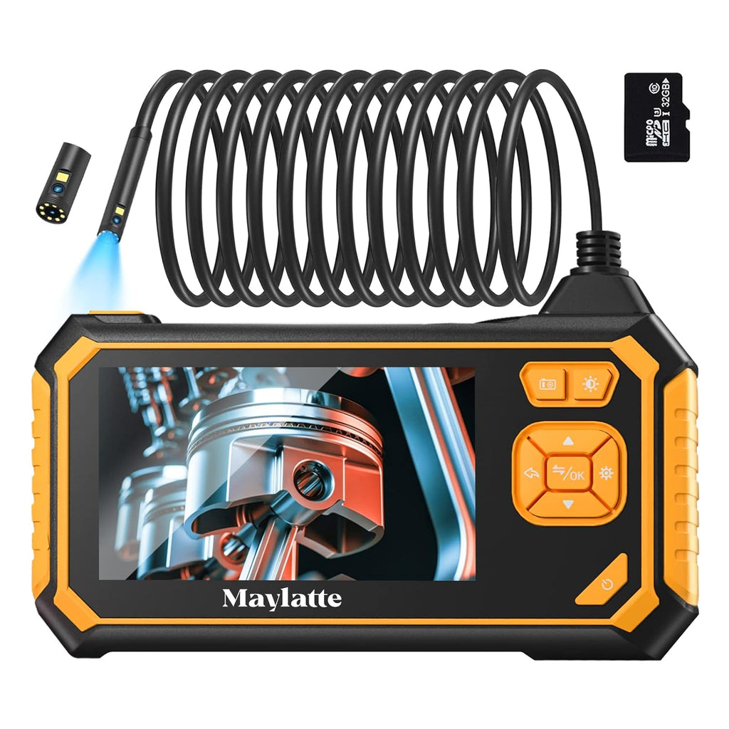 4.3 Inch 1080P HD IP67 Waterproof Inspection Camera with 8 LED Lights and 32GB Card H400
