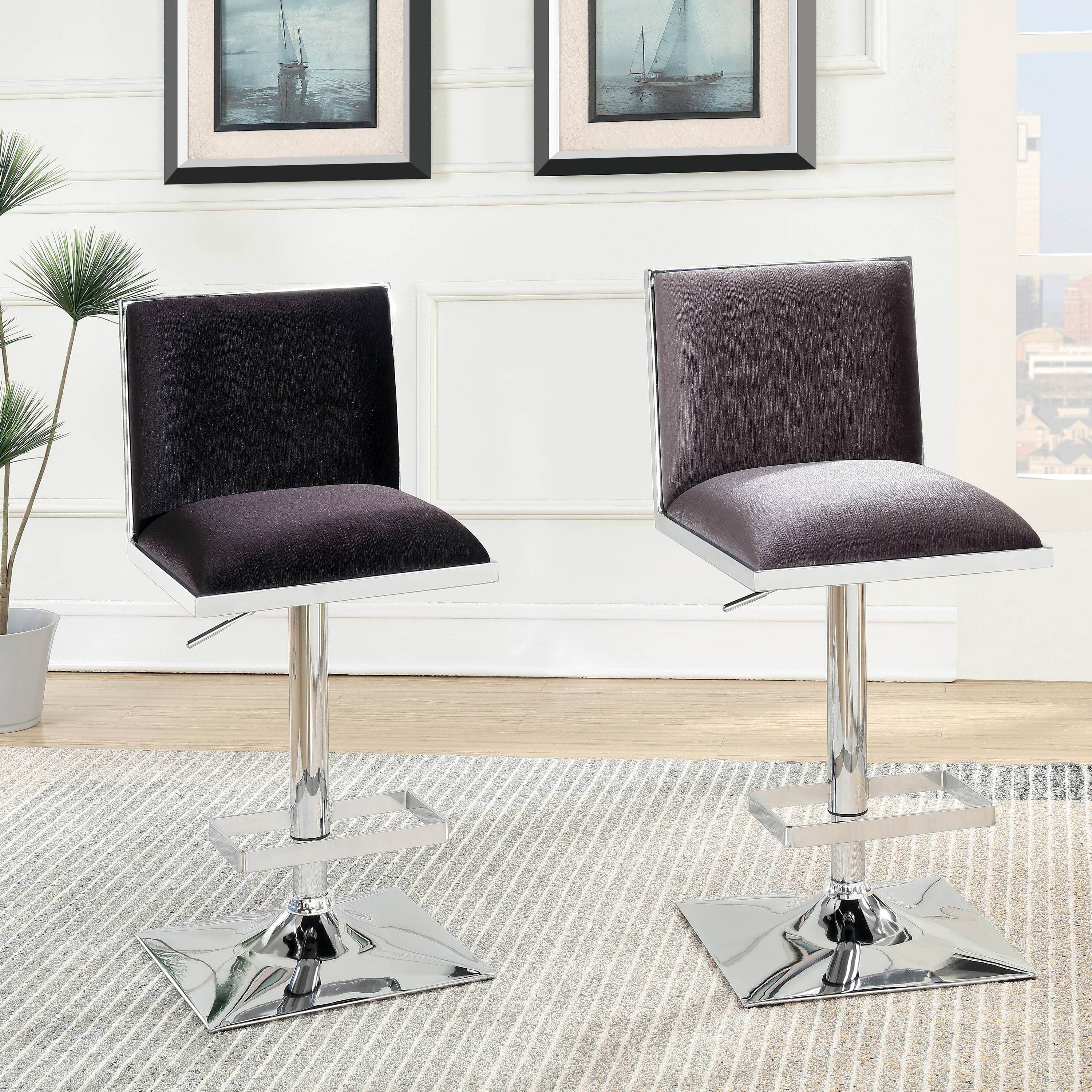 Grey Velvet Padded Barstool W29508
