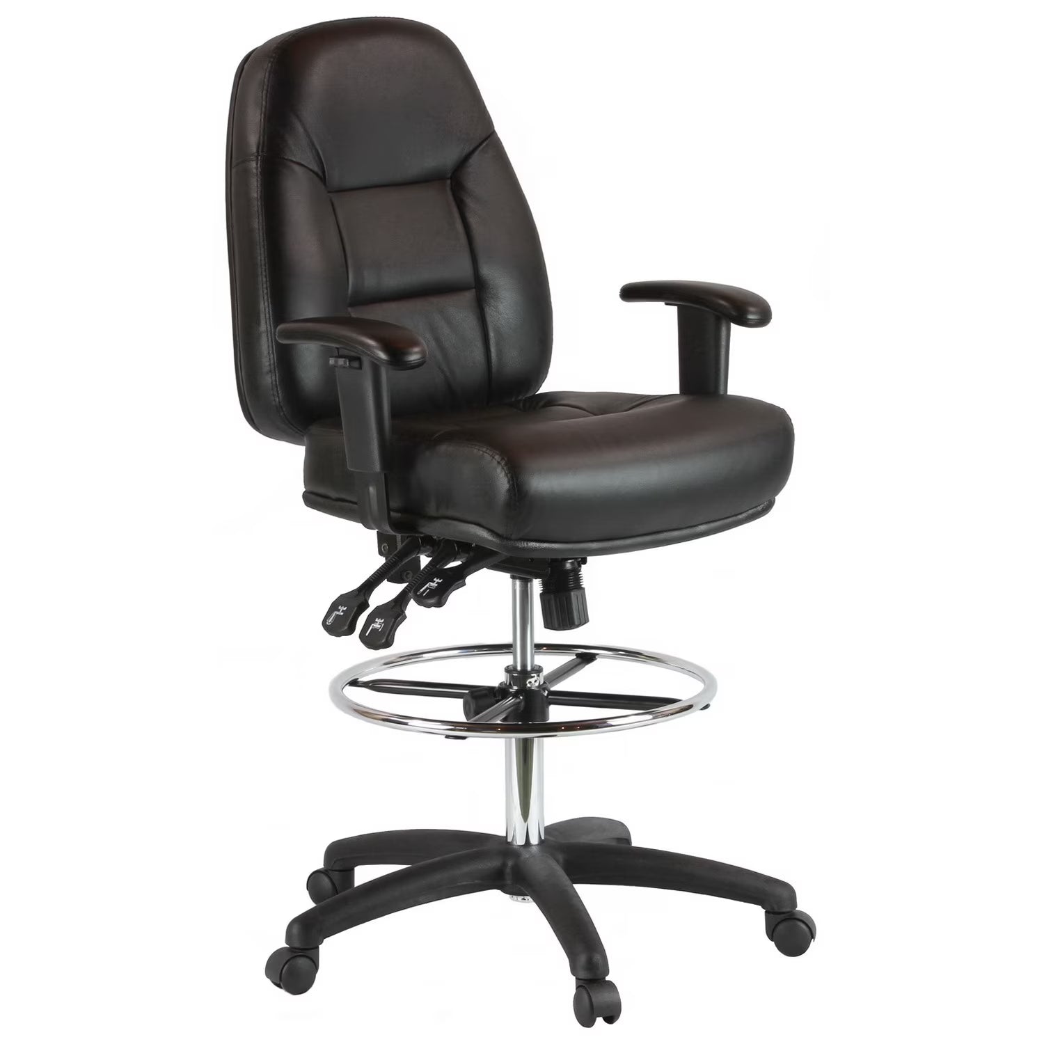 Mid-Back Leather Drafting Chair S538