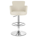 Cream Adjustable Height Swivel Bar Stool with Chrome Base R473186