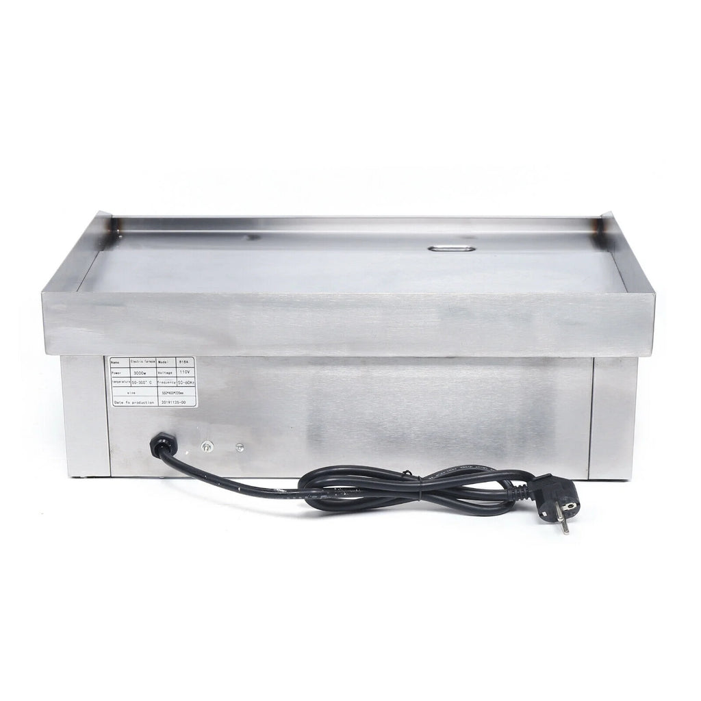 3000W 22'' Commercial Electric Griddle Flat Top Grill Stove Stainless Steel E5146