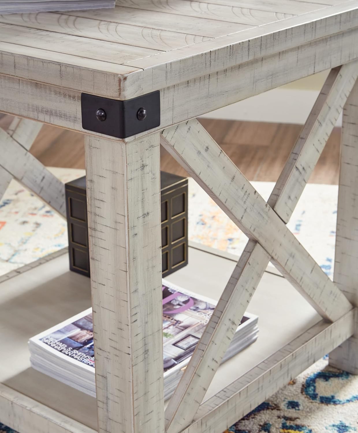 Whitewash End Table V963621