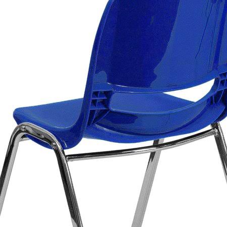 Navy Ergonomic Shell Stack Chair with Chrome Frame V7176