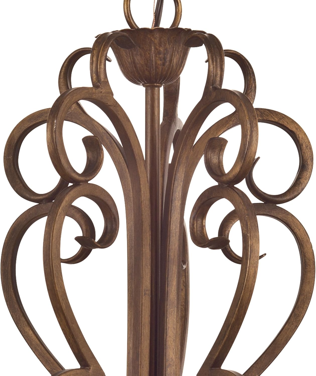 Ebony Gold Finish Five-Light Chandelier with Burnt Scavo Glass B567