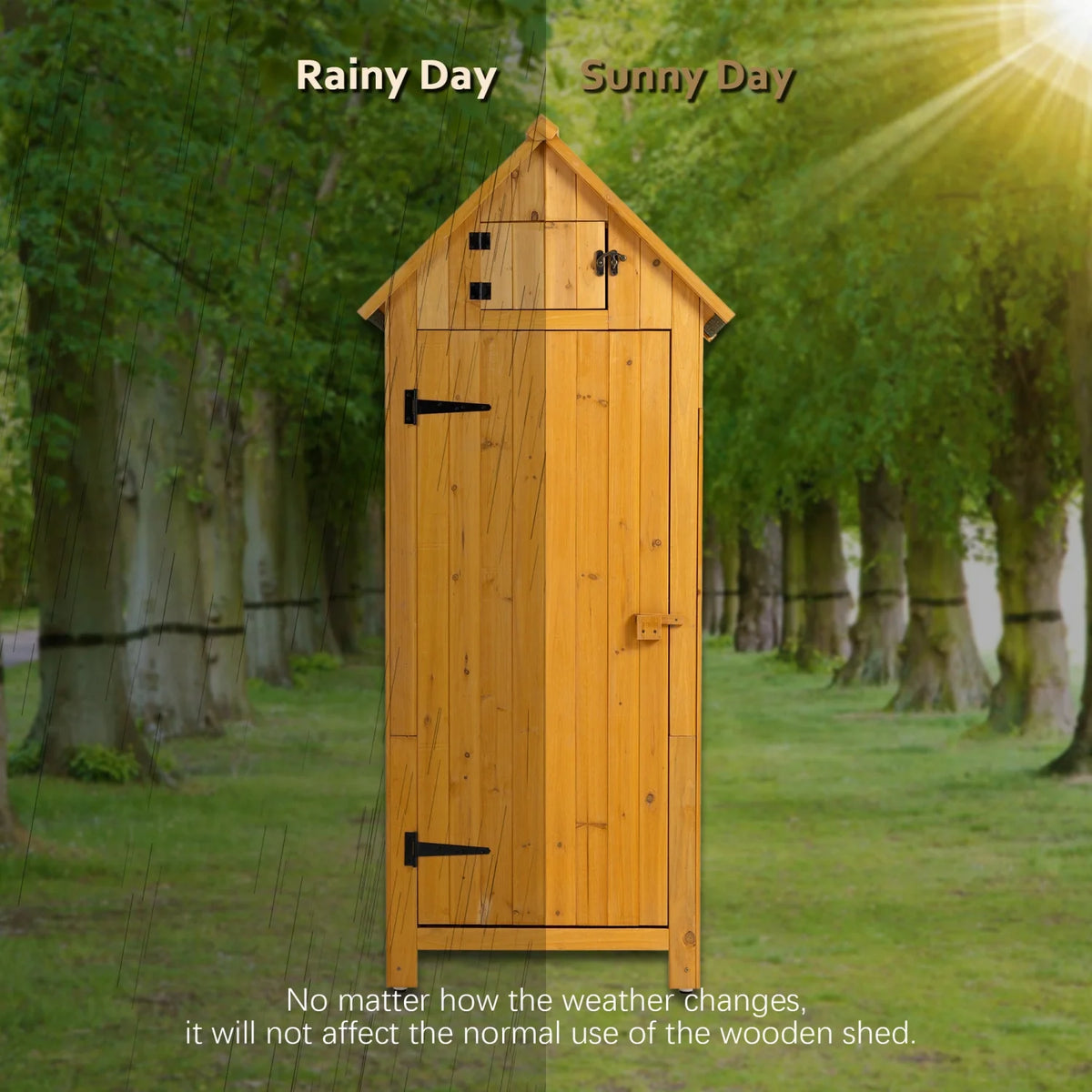 Outdoor Storage Cabinet Wooden Garden Shed H978121